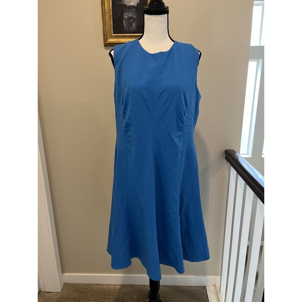 Calvin Klein Fit and Flare Sleeveless Blue dress Size 14